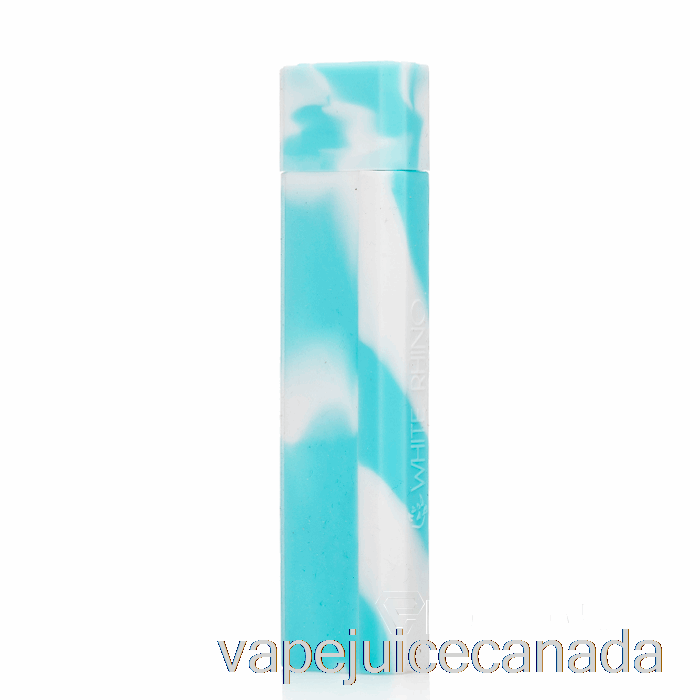 Vape Canada White Rhino Silicone Dab Out [Quartz] Baby Blue White (UV Glow)